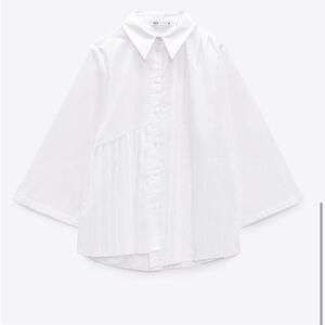 Zara asymmetrical pleated shirt